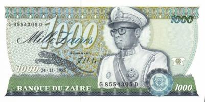 Zaire 1982-85. 5Z (2x) klf dátummal, 10Z,  50Z, 100Z, 500Z, 1000Z egy kivételével komplett sor! T:I