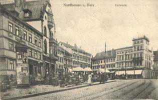 Nordhausen, Kornmarkt / market square, optician, advertisements