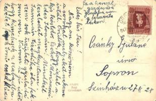 1947 Orosháza, Kereszt a gazdaságban felszenteléskor, csoportkép. photo (EK)