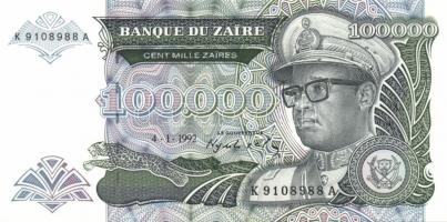 Zaire 1988-92. 50Z, 100Z, 500Z, 2000Z, 5000Z, 10.000Z, 20.000Z, 50.000Z, 100.000Z, 200.000Z, 500.000...
