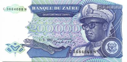 Zaire 1988-92. 50Z, 100Z, 500Z, 2000Z, 5000Z, 10.000Z, 20.000Z, 50.000Z, 100.000Z, 200.000Z, 500.000...