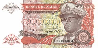 Zaire 1988-92. 50Z, 100Z, 500Z, 2000Z, 5000Z, 10.000Z, 20.000Z, 50.000Z, 100.000Z, 200.000Z, 500.000...
