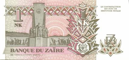 Zaire 1988-92. 1M, 5M, 10M, 50M, 1Z, 5Z, 10Z, 20Z, 50Z, 100Z sor T:I