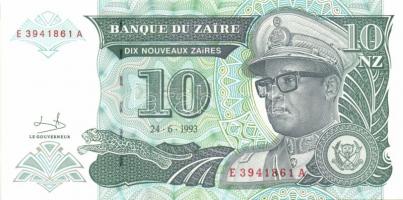 Zaire 1988-92. 1M, 5M, 10M, 50M, 1Z, 5Z, 10Z, 20Z, 50Z, 100Z sor T:I