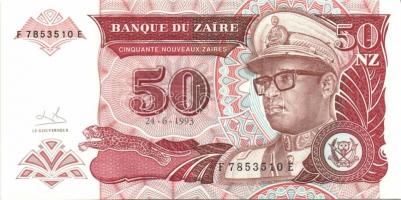 Zaire 1988-92. 1M, 5M, 10M, 50M, 1Z, 5Z, 10Z, 20Z, 50Z, 100Z sor T:I