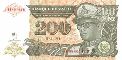 Zaire 1994-95. 200Z, 500Z, 1000Z T:I