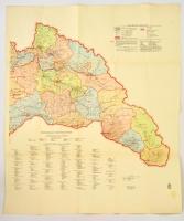 cca 1940 Észak-Erdély térképe (Magyarország-térkép részlete), lépték nélkül, jelmagyarázattal, 106×87 cm