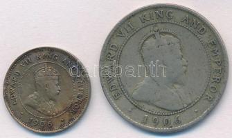Jamaika 1906. 1f Cu-Ni + 1P Cu-Ni VII. Eduárd T:2,2- Jamaica 1906. 1 Farthing Cu-Ni + 1 Penny Cu-Ni Edward VII C:XF,VF