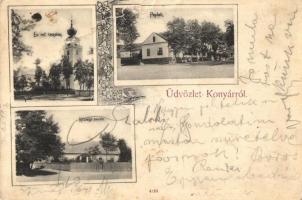 1908 Konyár, paplak, Református templom, Községi óvoda. Floral (r)