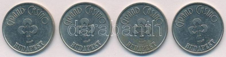 DN 25c "Grand Casino Budapest" fém zseton (4x) T:2