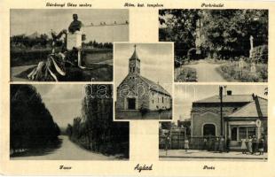 Agárd, Gárdonyi Géza szobra, park, Fasor, Posta, Római katolikus templom