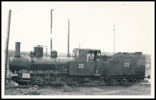 cca 1900 Ózd, Krauss Linz gőzmozdony, sajtófotó feliratozva, későbbi előhívás, 9×14 cm / Krauss Linz locomotive, later copy