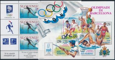 1988-1998 Sport 4 blocks + 1 mini sheet 1988-1998 Sport motívum 4 db klf blokk + 1 kisív