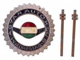 ~1970-1980. Magyar Autóklub Törzstag zománcozott fém autó hűtőrácsára szerelhető jelvény (66mm) T:2