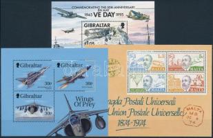 1962-1979 Repülő motívum 2 sor + 4 db klf blokk + 1 bélyeg, 1962-1979 Airplane 2 sets + 4 blocks + 1 stamp