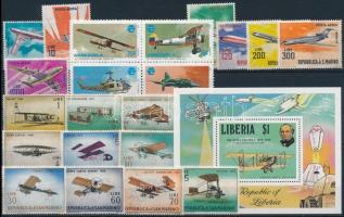 1962-1979 Airplane 2 sets + 4 blocks + 1 stamp 1962-1979 Repülő motívum 2 sor + 4 db klf blokk + 1 b...