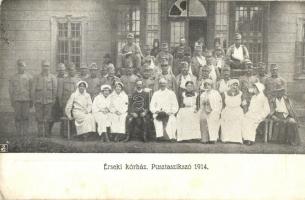 Pusztaszikszó (Füzesabony), Érseki kórház, osztrák-magyar K.u.K. katonák és orvosok, nővérek csoportképe (EK)