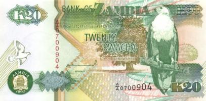 Zambia 1992-96. 20K, 50K, 100K, 500K, 1000K, 5000K, 10.000K komplett sor! Sign.10,11 T:I