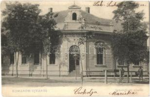 1905 Komárom, Komárnó; Újváros, Igmándi úti részlet, gyógyszertár / street view with pharmacy