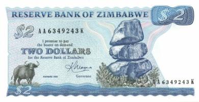 Zimbabwe 1982-83.(Harare) 2$, 5$, 10$, 20$ komplett sor, benne ritkább variáns! T:I