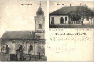 Alsózsolca, Református templom, Papi lak. Schoppell B. felvétele, Hitelszövetkezet kiadása