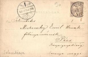 1900 Selmecbánya, Schemnitz, Banska Stiavnica; Kossuth tér, Szent Katalin templom, Városháza / squar...