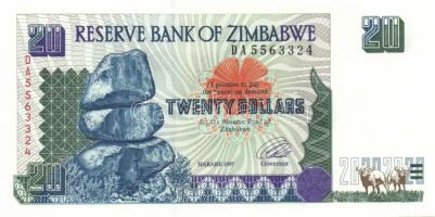 Zimbabwe 1994-97. 5$, 10$, 20$, 50$, 100$ T:I