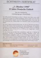 Németország 2015 "A Német újraegyesítés 25. évfordulója - 1990. október 3." aranyozott Cu-...