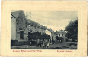 Érmihályfalva, Valea Lui Mihai; Érmelléki hitelbank, utcakép, W. L. Bp. 5990. / credit bank, street