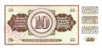 Jugoszlávia 1965-85. 10D, 20D, 50D, 100D, 500D, 1000D, 5000D piros "Belgrád-Lubljana" vasú...