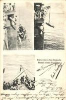 Hirsen eines Torpedos / WWI K.u.K. Kriegsmarine, Elevation of a torpedo. G. Fano