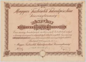 Budapest 1910. "Magyar Tisztviselők Takarékpénztára Részvénytársaság" bemutatóra szóló rés...