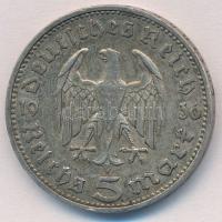 Német Harmadik Birodalom 1936A 5M Ag "Náci hatalom első évfordulója" T:2 patina
German Th...