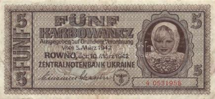 Ukrajna / német megszállás 1942. 5K T:II-/III-