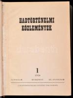 1956 Hadtörténeti közlemények. III. évf. 1-4. sz. Bp., Katonai Kiadó, (Vörös Csillag Nyomda-ny.), 24...