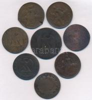 Franciaország 1853-1908. 8db-os vegyes Cu érme tétel T:3-4
France 1853-1908. 8pcs of mixed Cu coins...