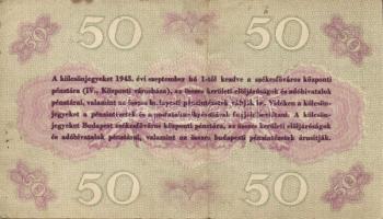 1945. Élelmezési kölcsönjegy 50P-ről T:II-