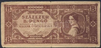 1946. 100000B.-pengő imitáció hátoldali kommunista propagandaszöveggel! R! T:III/IV
