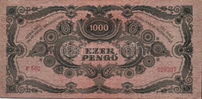 1945. 1000 lemezhibás bélyeggel + 10000P lemezhibás bélyeggel T:II+,II