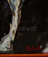 Szigli László (1946-2014): Őri-Tóth. Olaj, karton, jelzett, keretben, 50×70 cm