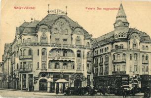 Nagyvárad, Oradea; Fekete Sas szálloda, Moskovits, Grósz üzlete, piaci árusok. W. L. Bp. 251. / hotel, shops, market vendors (EK)