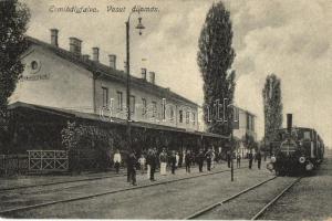 Érmihályfalva, Valea Lui Mihai; Vasútállomás és gőzmozdony / Bahnhof / railway station with locomotive