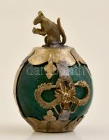 Rodonit gömb patkányos fém foglalatban, m: 5,5 cm