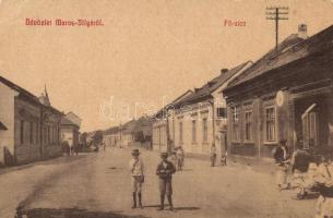 Marosillye, Ilia; Fő utca, üzletek. W. L. 3123. / main street, shops, children (EK)