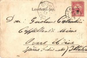 1903 Hátszeg, Hateg, Wallenthal; Fő tér, Arany Bárány szálloda, B. Popovits Vas és kőolaj raktára, S...