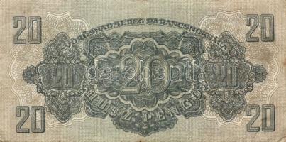 1944. "V.H." 1P(1x), 5P(3x), 20P(3x) mindegyik átlagostól erősen eltérő nyomati elcsúszáso...