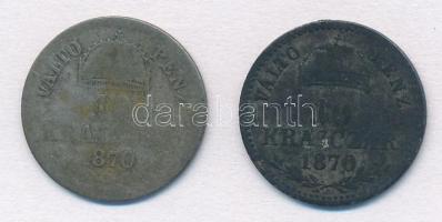 1870KB 20kr Ag Váltó Pénz (2x) T:3,3- patina