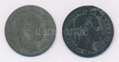 1870KB 20kr Ag "Váltó Pénz" (2x) T:3,3- patina