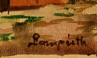 Lampért jelzéssel: Sárga ház. Akvarell, papír, 20×29 cm