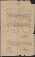 1874 Zilahi, M. Kir. Állami Tanítóképezde hivatalos bizonyítványa, pecséttel, aláírásokkal, hajtásnyomokkal, javítás nyomokkal, kissé viseltes állapotban